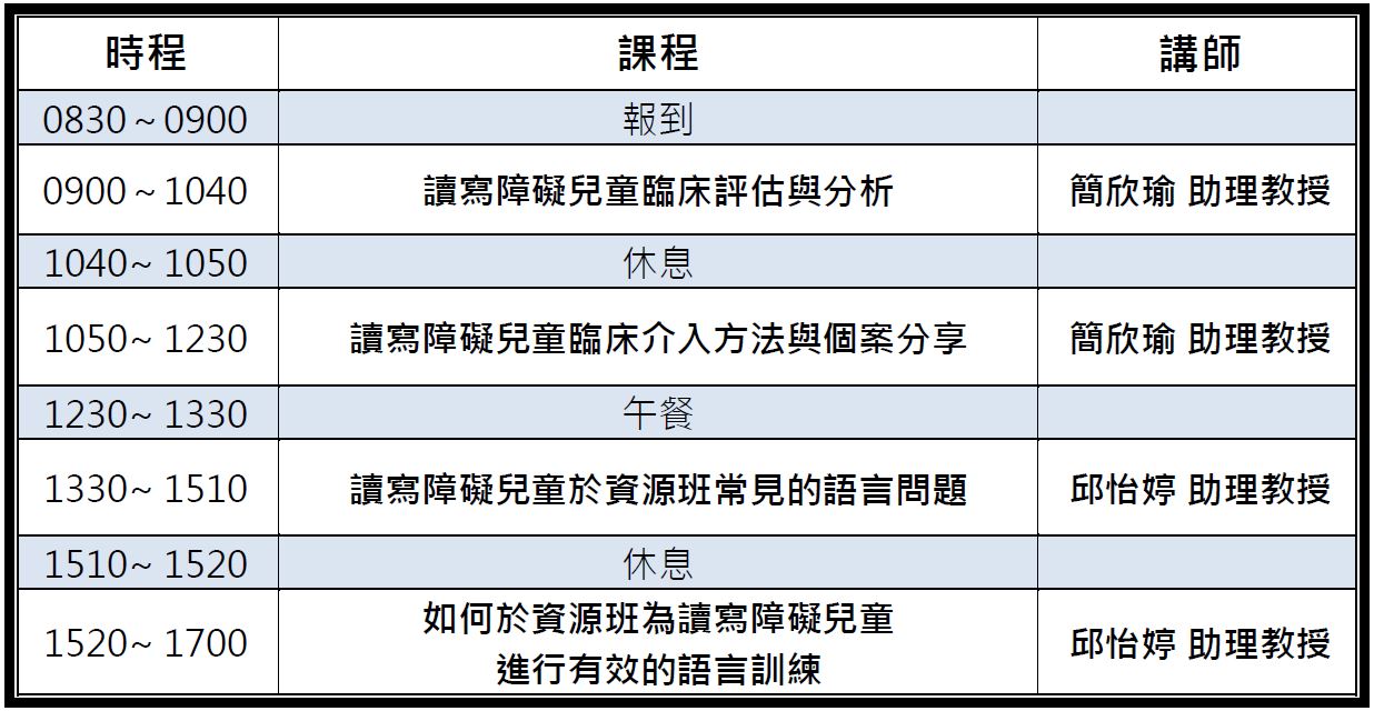 0820課程表