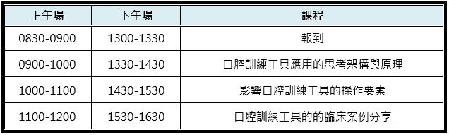 口腔控制課程表2024